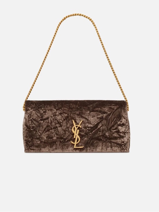 Saint Laurent Handbags - Saint Laurent Kate 99 Velvet YSL Monogram Clutch